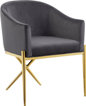 Load image into Gallery viewer, Xavier Grey Velvet Dining Chair
