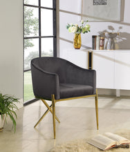 Load image into Gallery viewer, Xavier Grey Velvet Dining Chair
