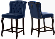 Load image into Gallery viewer, Suri Navy Velvet Stool
