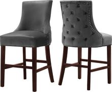 Load image into Gallery viewer, Hannah Grey Velvet Stool
