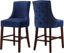 Load image into Gallery viewer, Hannah Navy Velvet Stool
