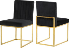 Load image into Gallery viewer, Giselle Black Velvet Dining Chair
