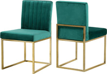 Load image into Gallery viewer, Giselle Green Velvet Dining Chair
