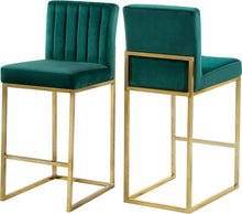 Load image into Gallery viewer, Giselle Green Velvet Stool
