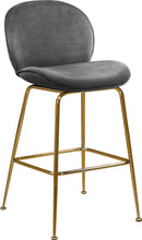 Load image into Gallery viewer, Paris Grey Velvet Stool
