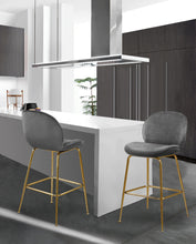 Load image into Gallery viewer, Paris Grey Velvet Stool

