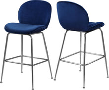 Load image into Gallery viewer, Paris Navy Velvet Stool
