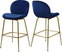 Load image into Gallery viewer, Paris Navy Velvet Stool
