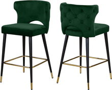 Load image into Gallery viewer, Kelly Green Velvet Stool
