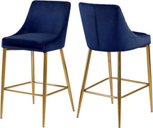 Load image into Gallery viewer, Karina Navy Velvet Stool
