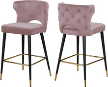 Load image into Gallery viewer, Kelly Pink Velvet Stool
