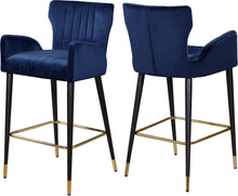 Load image into Gallery viewer, Luxe Navy Velvet Stool
