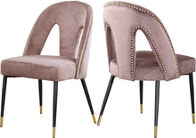 Load image into Gallery viewer, Akoya Pink Velvet Dining Chair
