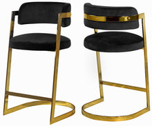 Load image into Gallery viewer, Stephanie Black Velvet Stool
