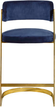 Load image into Gallery viewer, Stephanie Navy Velvet Stool
