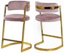 Load image into Gallery viewer, Stephanie Pink Velvet Stool
