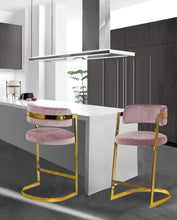 Load image into Gallery viewer, Stephanie Pink Velvet Stool
