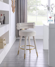 Load image into Gallery viewer, Fitzroy Cream Velvet Counter Stool
