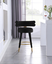 Load image into Gallery viewer, Fitzroy Black Velvet Counter Stool
