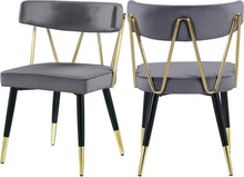 Load image into Gallery viewer, Rheingold Grey Velvet Dining Chair
