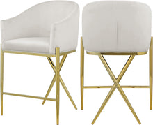 Load image into Gallery viewer, Xavier Cream Velvet Counter Stool
