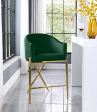Load image into Gallery viewer, Xavier Green Velvet Counter Stool
