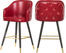 Load image into Gallery viewer, Barbosa Red Faux Leather Counter/Bar Stool
