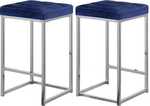 Load image into Gallery viewer, Nicola Navy Velvet Stool
