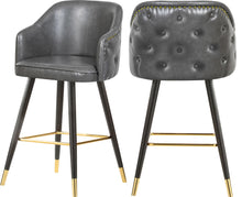 Load image into Gallery viewer, Barbosa Grey Faux Leather Counter/Bar Stool
