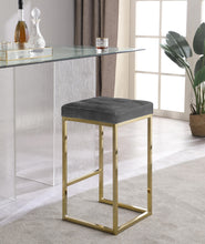 Load image into Gallery viewer, Nicola Grey Velvet Stool

