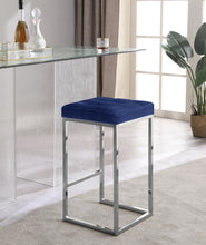 Load image into Gallery viewer, Nicola Navy Velvet Stool
