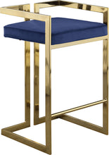 Load image into Gallery viewer, Ezra Navy Velvet Stool
