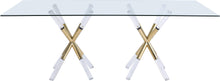 Load image into Gallery viewer, Mercury Acrylic/Gold Dining Table

