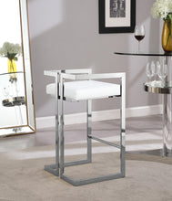 Load image into Gallery viewer, Ezra White Faux Leather Stool
