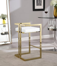 Load image into Gallery viewer, Ezra White Faux Leather Stool
