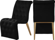 Load image into Gallery viewer, Curve Black Velvet Dining Chair
