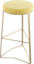 Load image into Gallery viewer, Tres Yellow Velvet Bar Stool

