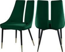 Load image into Gallery viewer, Sleek Green Velvet Dining Chair
