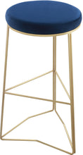 Load image into Gallery viewer, Tres Navy Velvet Bar Stool
