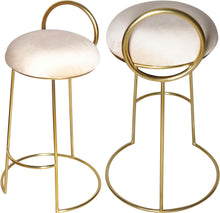 Load image into Gallery viewer, Ring Cream Velvet Counter Stool
