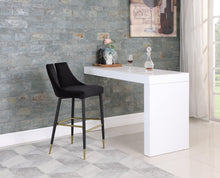 Load image into Gallery viewer, Sleek Black Velvet Stool
