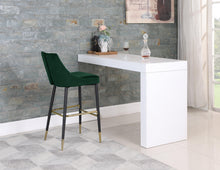 Load image into Gallery viewer, Sleek Green Velvet Stool
