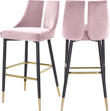 Load image into Gallery viewer, Sleek Pink Velvet Stool

