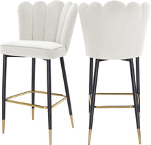 Load image into Gallery viewer, Lily Cream Velvet Stool
