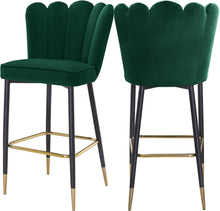 Load image into Gallery viewer, Lily Green Velvet Stool
