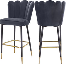 Load image into Gallery viewer, Lily Grey Velvet Stool
