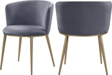 Load image into Gallery viewer, Skylar Grey Velvet Dining Chair
