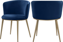 Load image into Gallery viewer, Skylar Navy Velvet Dining Chair
