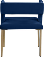 Load image into Gallery viewer, Caleb Navy Velvet Dining Chair
