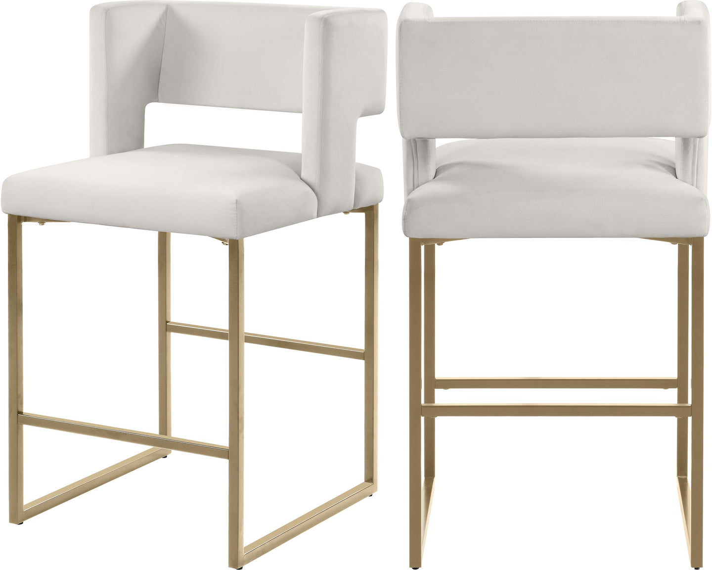 Caleb Cream Velvet Counter Stool